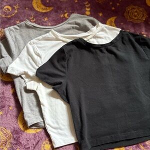 Wild Fable Black, White, and Gray Crop Tops